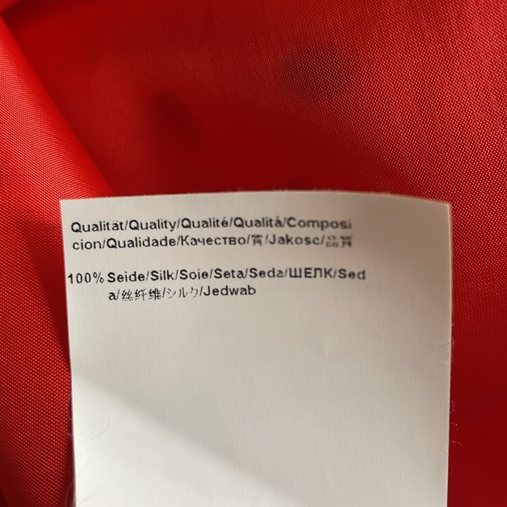 Hugo Boss 100%‎ silk sleeveless knee length red white dot dress size 8 - Picture 6 of 6